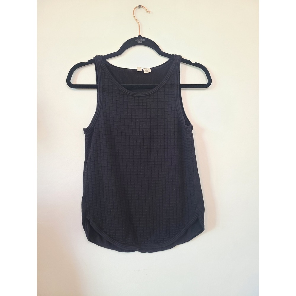 Moth Antro Black Textured Cotton Tank Basics Layering Size S
